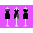 download Three Black Dresses clipart image with 315 hue color