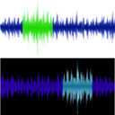 download Two Waveforms clipart image with 135 hue color
