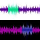 download Two Waveforms clipart image with 180 hue color