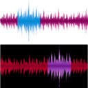 download Two Waveforms clipart image with 225 hue color