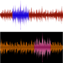 download Two Waveforms clipart image with 270 hue color