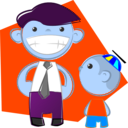 download Dad And Son clipart image with 180 hue color