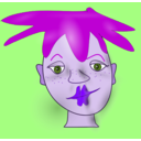 download Shaded Cartoon Face clipart image with 270 hue color