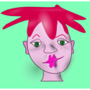 download Shaded Cartoon Face clipart image with 315 hue color