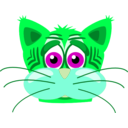 download Sad Tiger Cat clipart image with 90 hue color