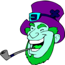 download Laughing Leprechaun clipart image with 135 hue color