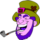 download Laughing Leprechaun clipart image with 270 hue color