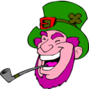 download Laughing Leprechaun clipart image with 315 hue color
