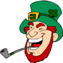 download Laughing Leprechaun clipart image with 0 hue color