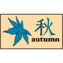 download Autumn Badge In Kanji clipart image with 180 hue color