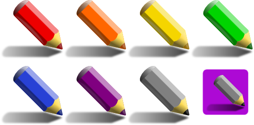Set Of Colored Pencils Of Seven Colors Royalty Free SVG, Cliparts, Vectors,  and Stock Illustration. Image 15191101.