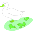 download Goose And Goslings clipart image with 45 hue color