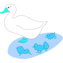 download Goose And Goslings clipart image with 135 hue color
