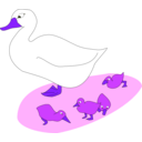 download Goose And Goslings clipart image with 225 hue color