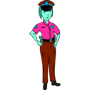 download Woman Police Officer clipart image with 135 hue color