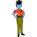 download Woman Police Officer clipart image with 180 hue color