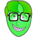 download Nerd Guy Head clipart image with 90 hue color