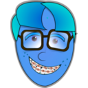 download Nerd Guy Head clipart image with 180 hue color
