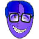 download Nerd Guy Head clipart image with 225 hue color