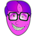 download Nerd Guy Head clipart image with 270 hue color