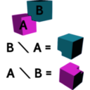 download Difference Of Two Cubes clipart image with 45 hue color