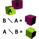 download Difference Of Two Cubes clipart image with 180 hue color