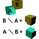 download Difference Of Two Cubes clipart image with 270 hue color