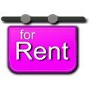 download For Rent Signage clipart image with 270 hue color
