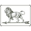 download Lion On Arrow clipart image with 45 hue color