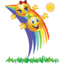 Sliding Rainbow Smiley Emoticon