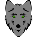 download Wolf Head Stylized clipart image with 45 hue color