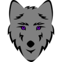 download Wolf Head Stylized clipart image with 225 hue color