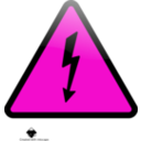 download Caution High Voltage clipart image with 270 hue color
