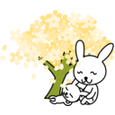 download Cherry Blossoms Rabbit clipart image with 45 hue color