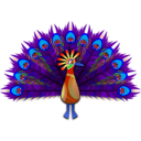 download Peacock clipart image with 180 hue color