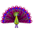 download Peacock clipart image with 225 hue color