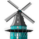 download Windmill clipart image with 180 hue color