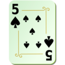 download Ornamental Deck 5 Of Spades clipart image with 45 hue color