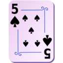download Ornamental Deck 5 Of Spades clipart image with 225 hue color
