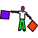 download S Semaphore clipart image with 270 hue color