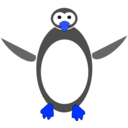 download Tux clipart image with 180 hue color