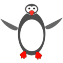 download Tux clipart image with 315 hue color