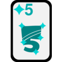 download Five Of Diamonds clipart image with 180 hue color
