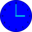 download Clock clipart image with 180 hue color