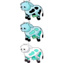 download Colour Cows clipart image with 135 hue color