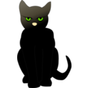 download Dark Cat clipart image with 45 hue color
