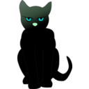 download Dark Cat clipart image with 135 hue color