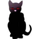 download Dark Cat clipart image with 315 hue color