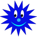 download Sun clipart image with 180 hue color