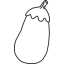 download Eggplant Line Art clipart image with 0 hue color